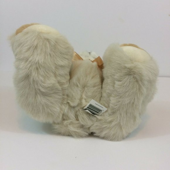 Walmart Easter Bunny Rabbit Plush Stuffed Animal Gold Bow Tan Brown 12" Toy NWT - Picture 10 of 12